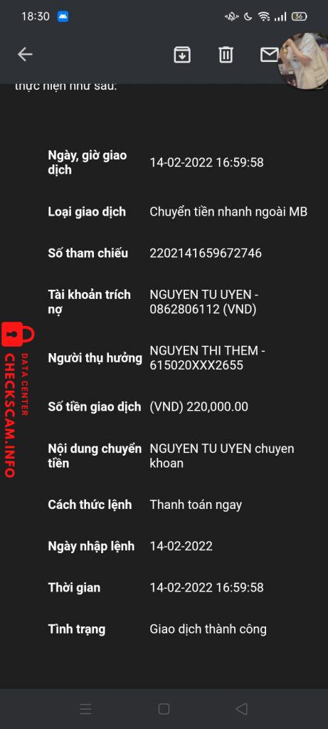 Ebidensya laban sa Nguyễn Thị Thêm