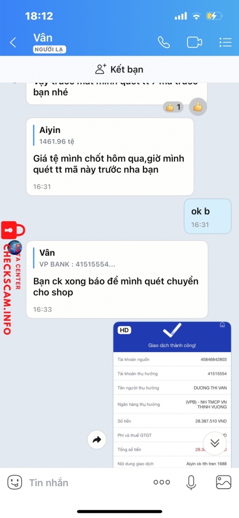 Ebidensya laban sa Dương Thị Vân (Fake)
