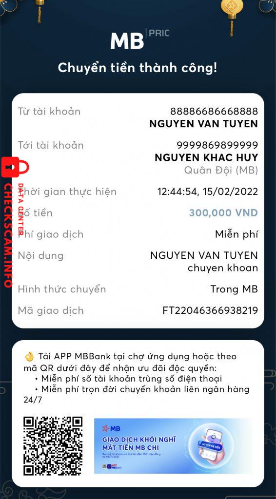 Ebidensya laban sa Nguyễn Khắc Huy