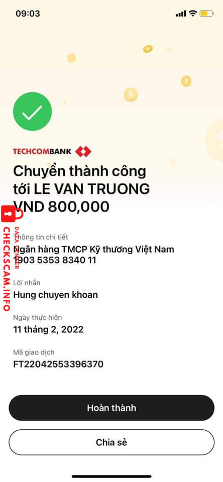 Ebidensya laban sa Lê Văn Trường