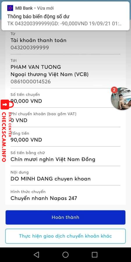 Ebidensya laban sa Phạm Văn Tưởng