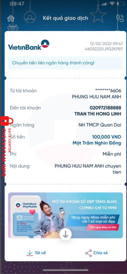 Ebidensya laban sa Tran Thi Hong Linh