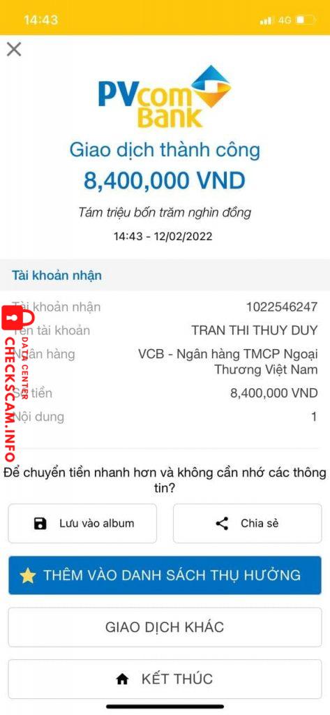 Ebidensya laban sa Trần Thị Thuy Duy