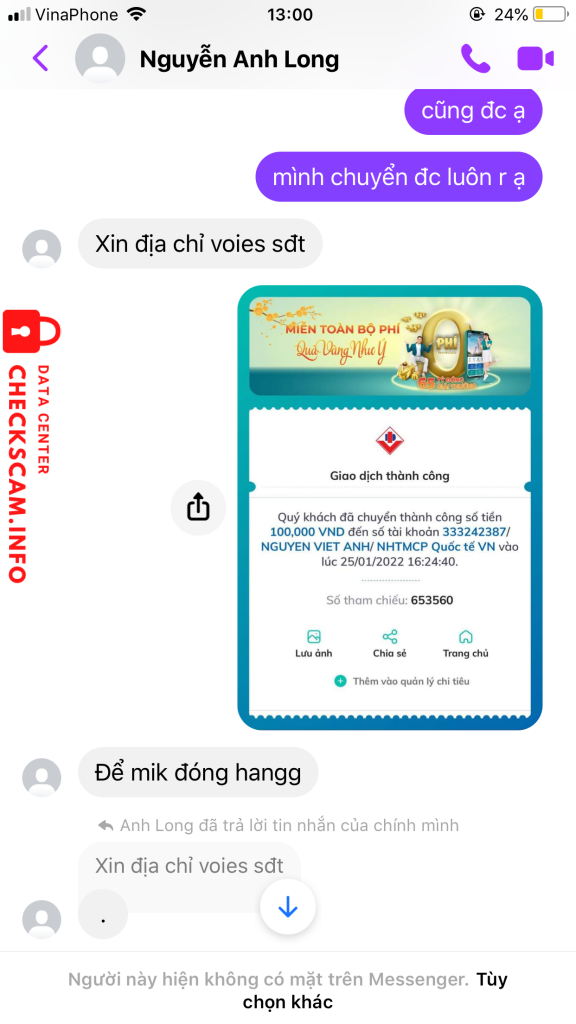 Ebidensya laban sa Nguyễn Việt Anh