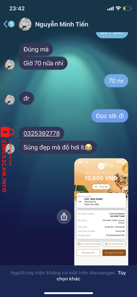 Ebidensya laban sa Nguyễn Minh Tiến