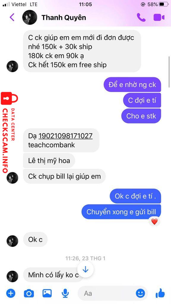 Ebidensya laban sa Lê Thị Mỹ Hoa