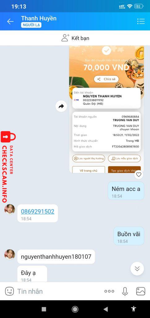 Ebidensya laban sa Nguyen Thanh Huyen