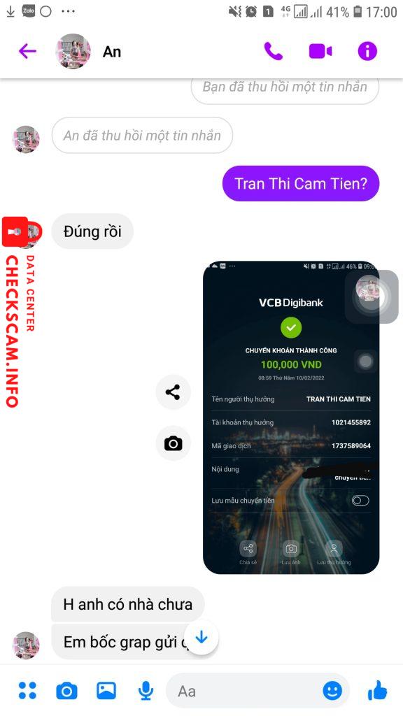 Ebidensya laban sa Trần Thị Cẩm Tiên