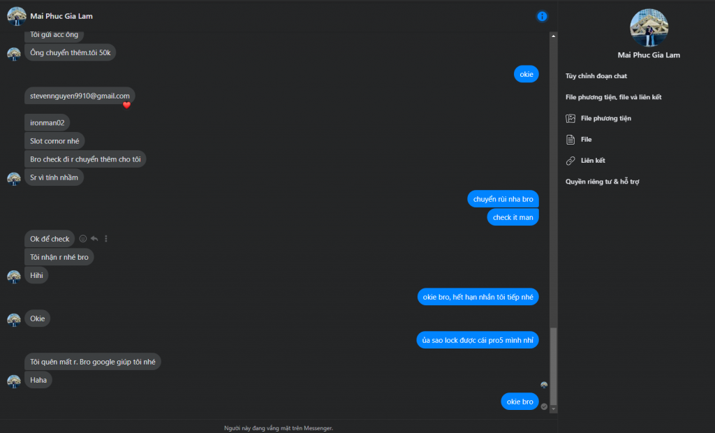 Ebidensya laban sa Mai Phuc Gia Lam