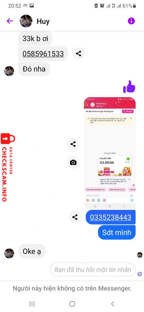 Ebidensya laban sa Nguyễn Thành Huy