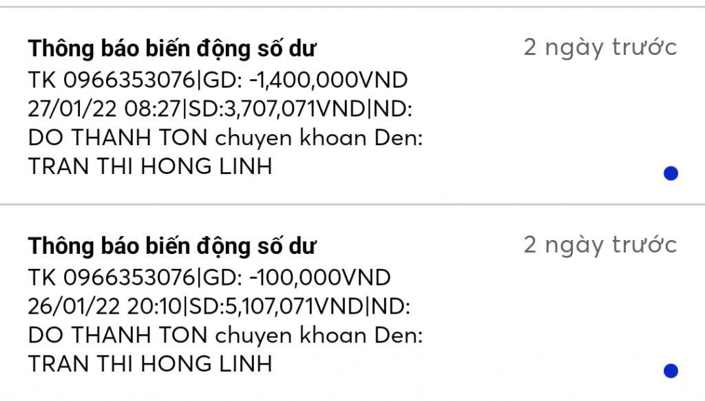 Ebidensya laban sa Tran Thi Hong Linh