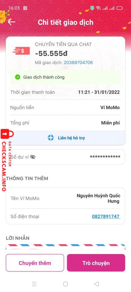 Ebidensya laban sa Nguyễn Huỳnh Quốc Hưng