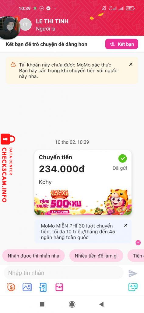 Ebidensya laban sa Le Thi Tinh