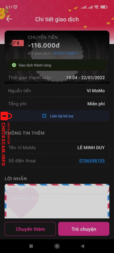 Ebidensya laban sa Lê Minh Duy