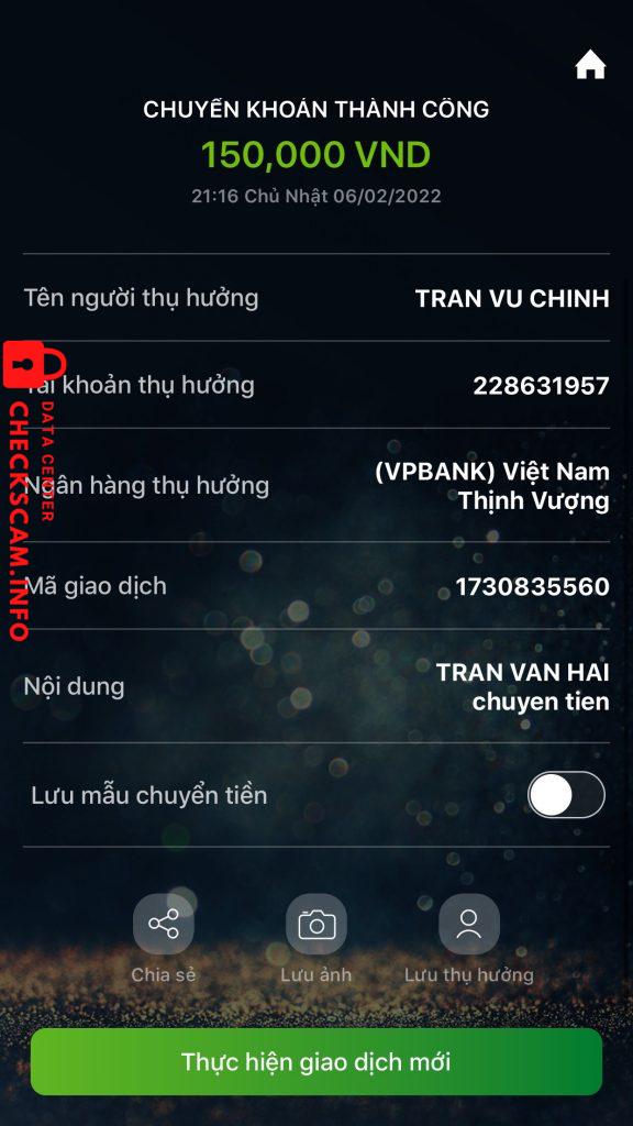 Ebidensya laban sa Tran Vu Chinh