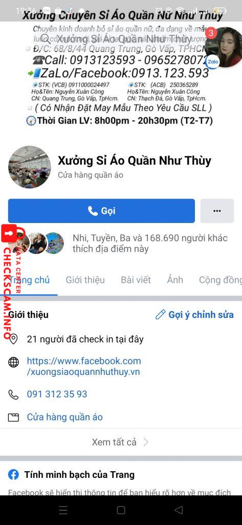Ebidensya laban sa Xưởng may quần áo Như Thùy