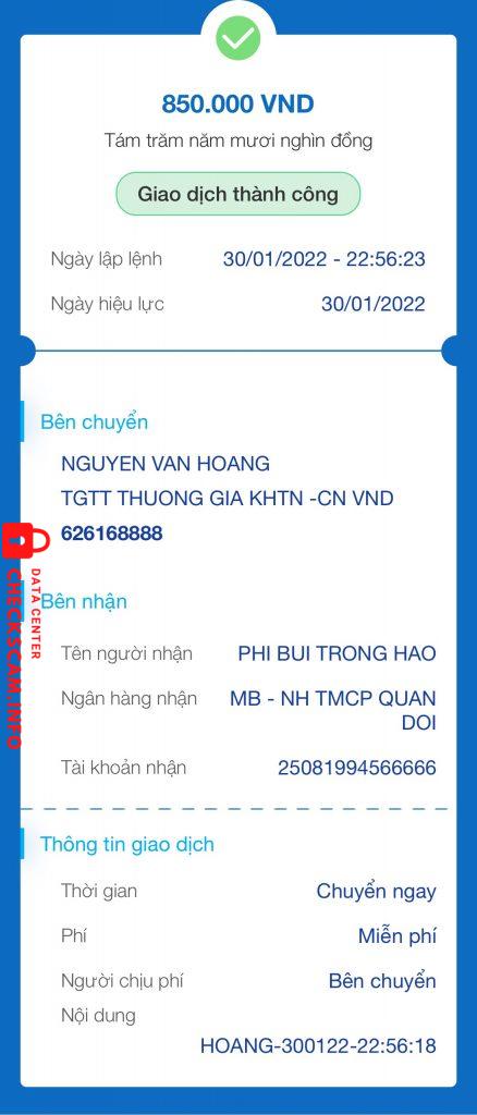 Ebidensya laban sa Phí Bùi Trọng Hào