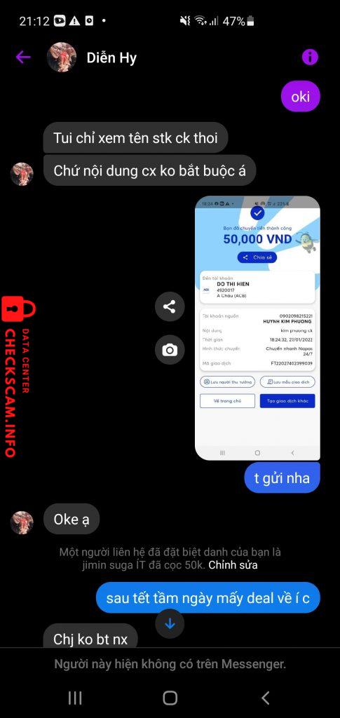 Ebidensya laban sa Đỗ Thị Hiền