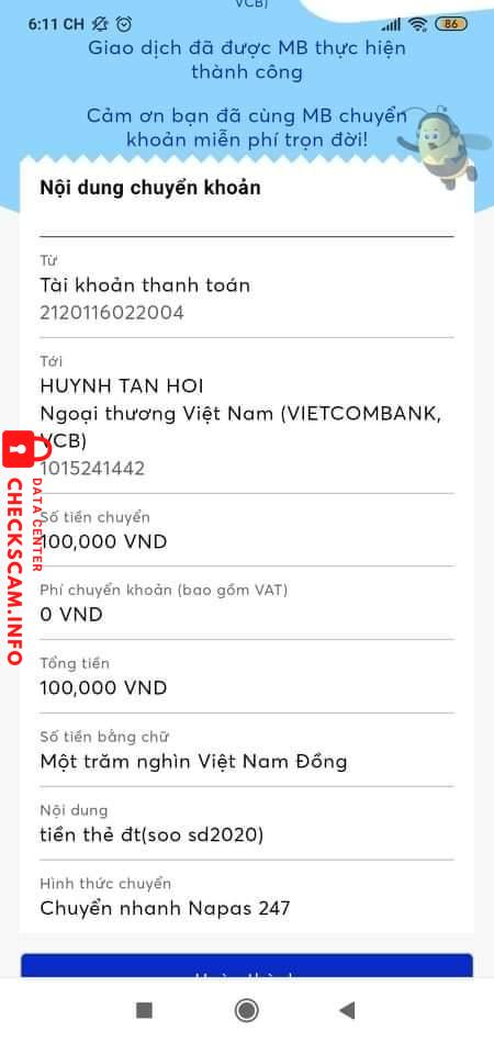 Ebidensya laban sa Huynh Tan Hoi