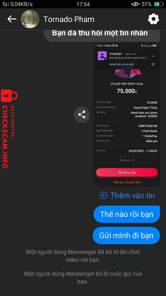 Evidência contra Huynh Ngoc Thoai