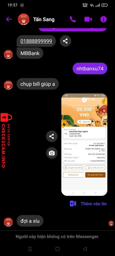 Evidência contra Nguyễn Tấn Sang