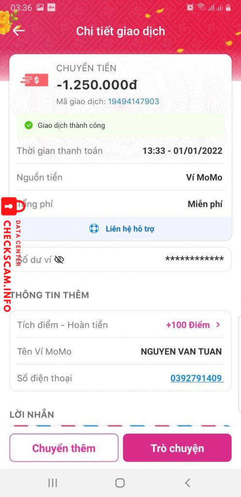 Evidência contra Nguyen Van Tuan