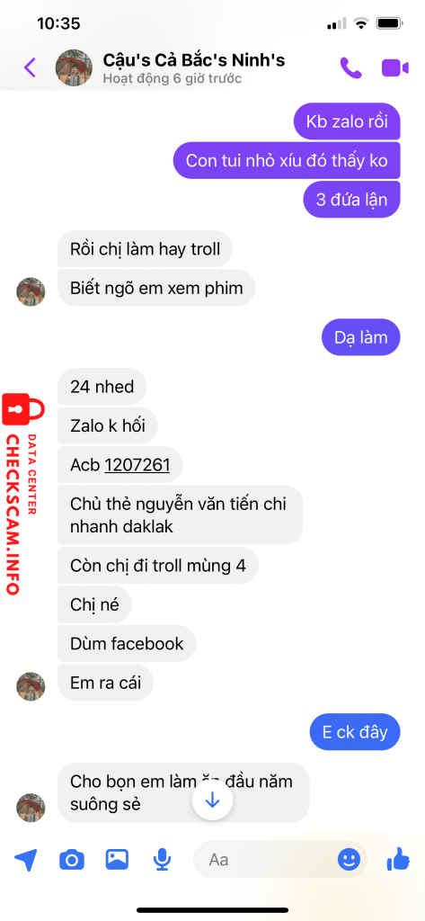 Evidência contra Nguyễn Văn Tiến