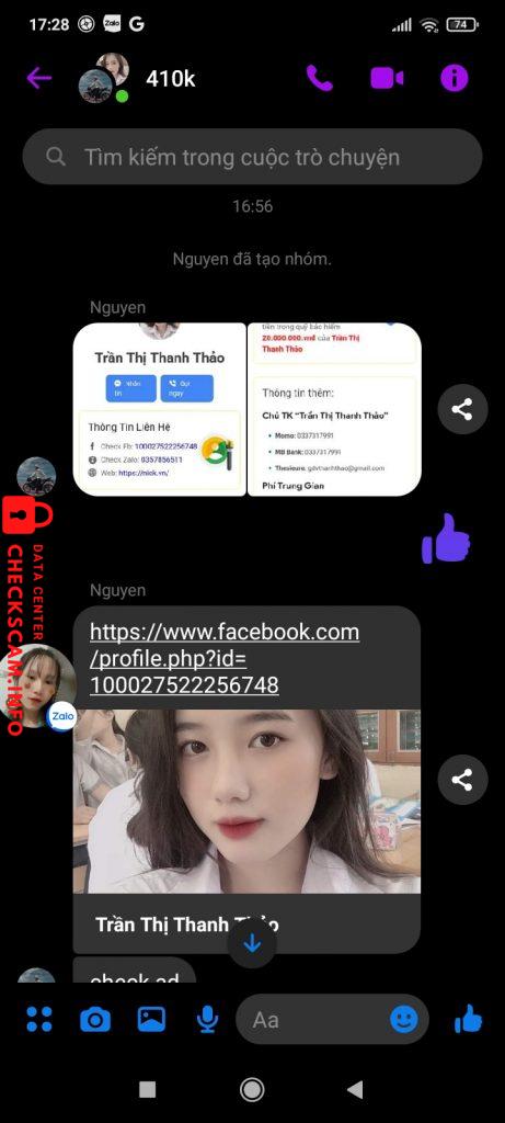Evidência contra Tran Thi Thanh thao