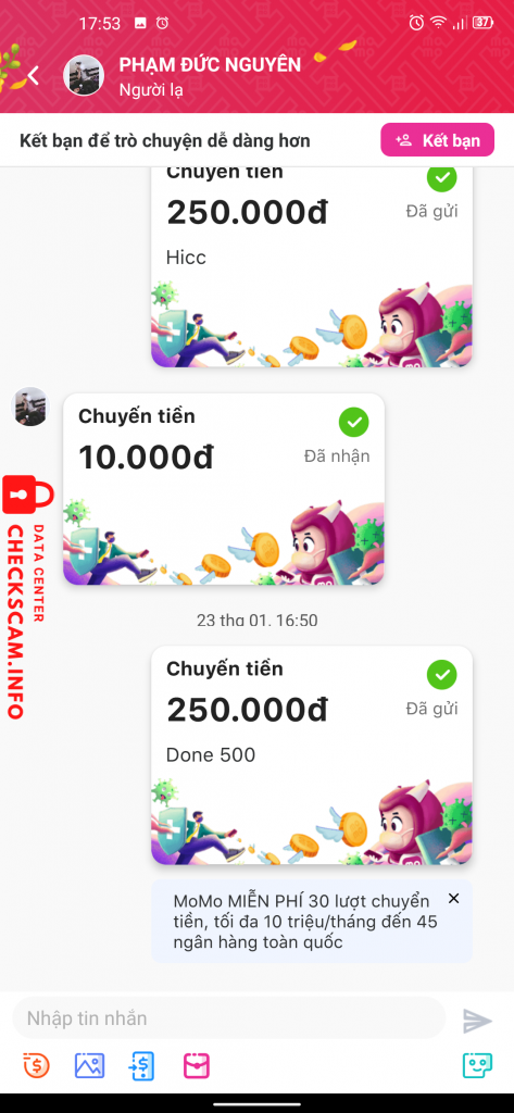Evidência contra Phạm Đức Nguyên