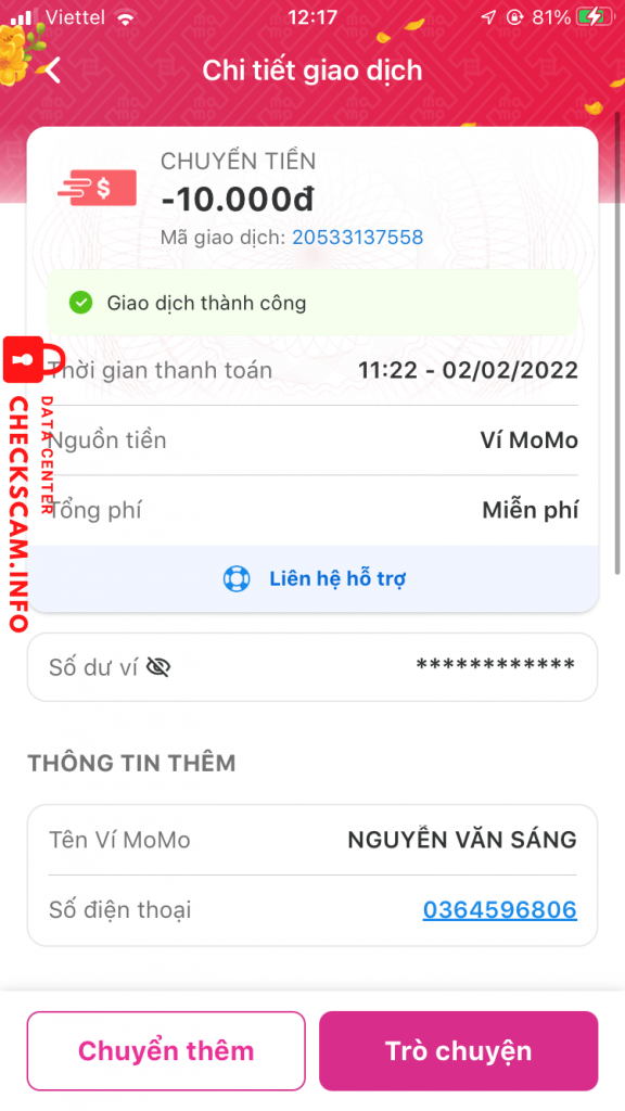 Evidência contra Nguyễn Văn Sáng