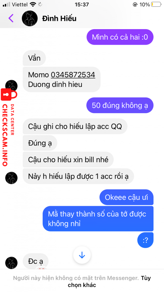 Evidência contra Duong Dinh Hieu