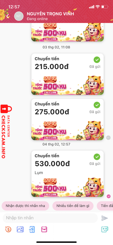 Evidência contra Nguyen Hoang