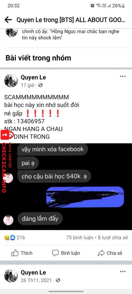 Evidência contra Vo Dinh Trong