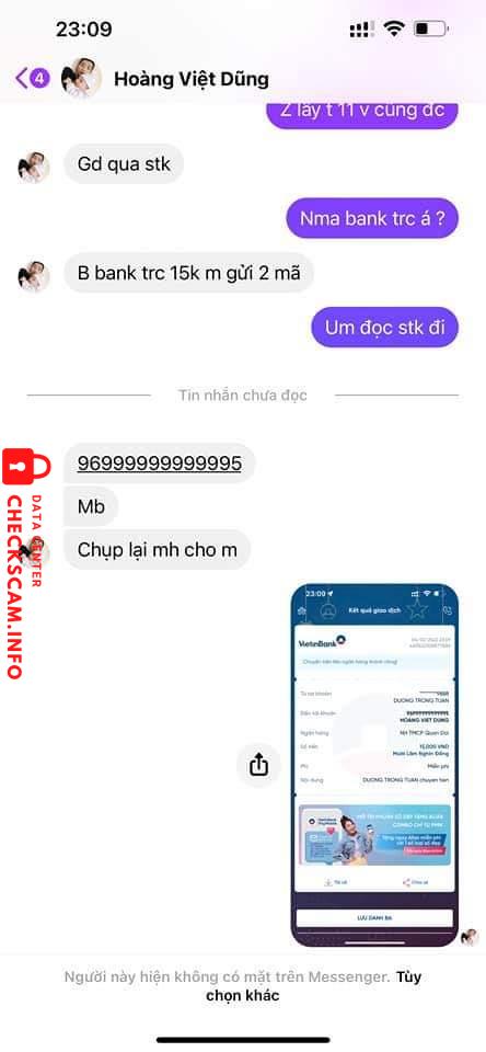 Evidência contra Hoang Viet Dung
