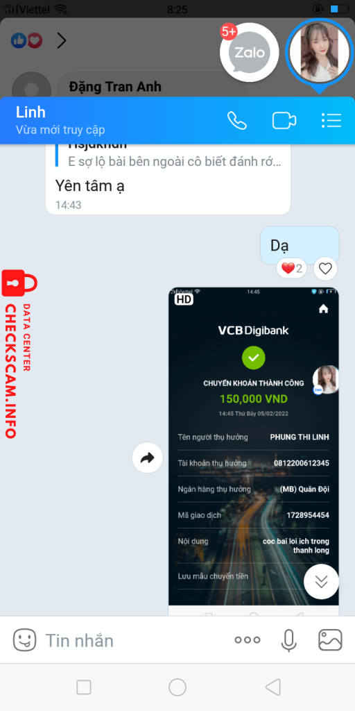 Evidência contra Phung Thi Linh