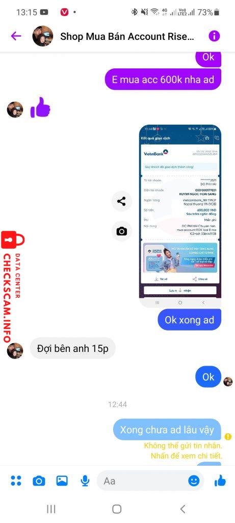 Evidência contra Huỳnh Ngọc Hoài Sang