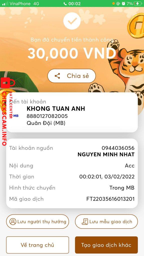 Evidência contra Khong Tuan Anh