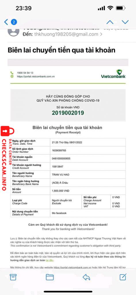 Evidência contra Trần Vũ hảo