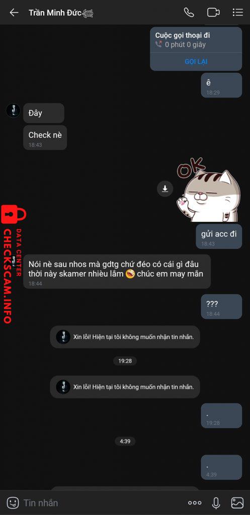 Evidência contra Trần Minh Đức