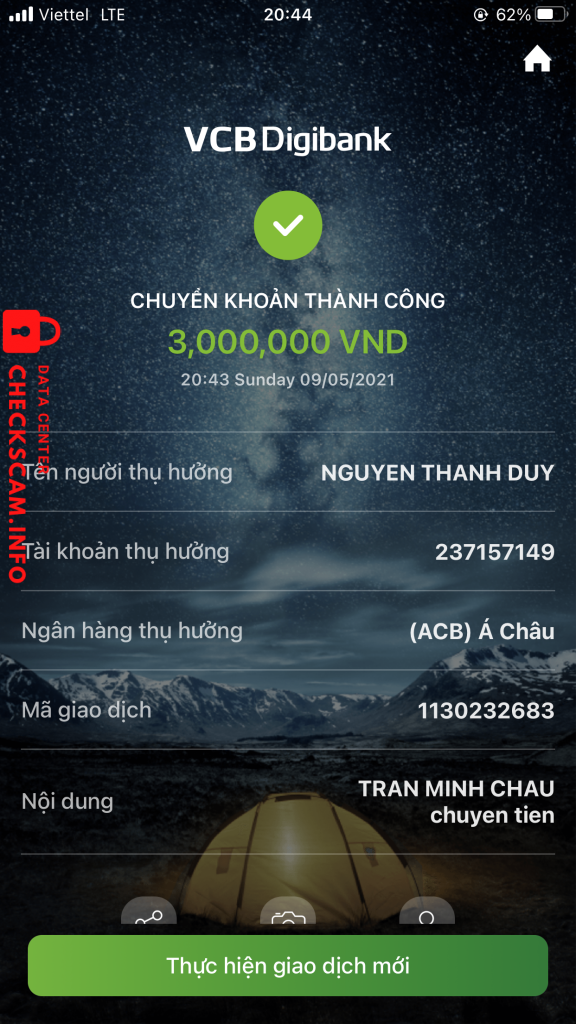 Evidência contra Nguyễn Thanh Duy