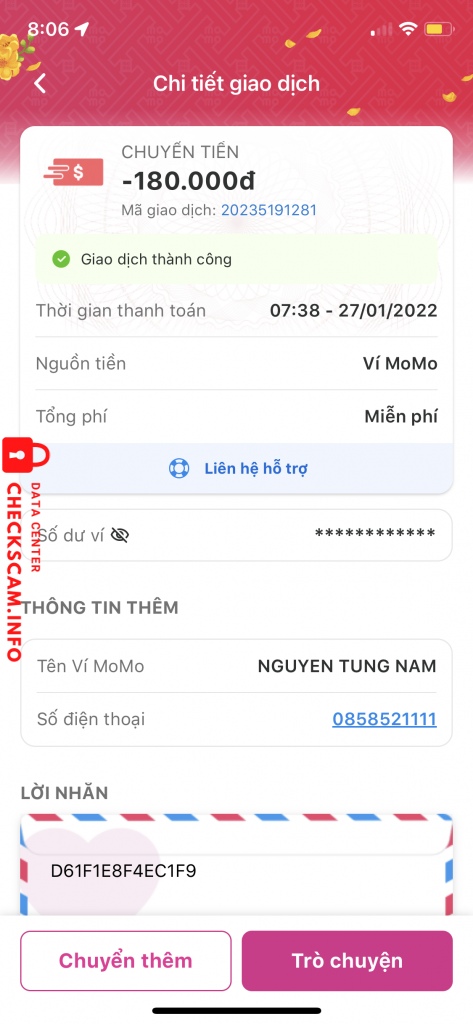 Evidência contra Nguyen Tung Nam