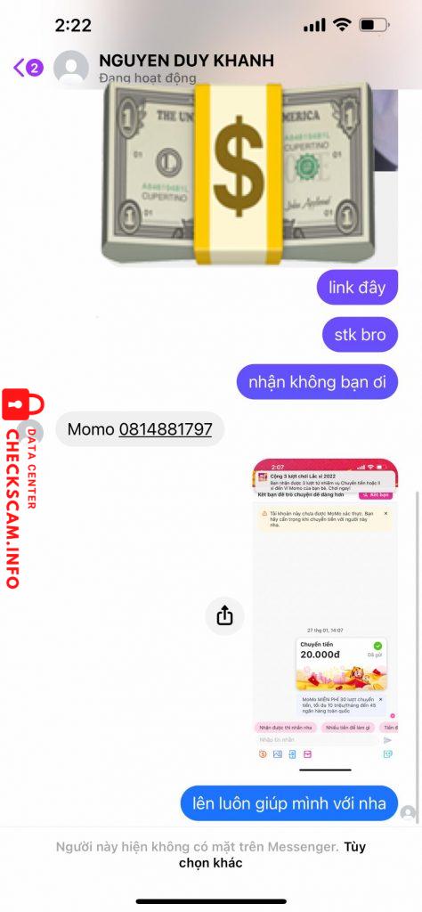 Evidência contra Nguyễn Duy Khánh