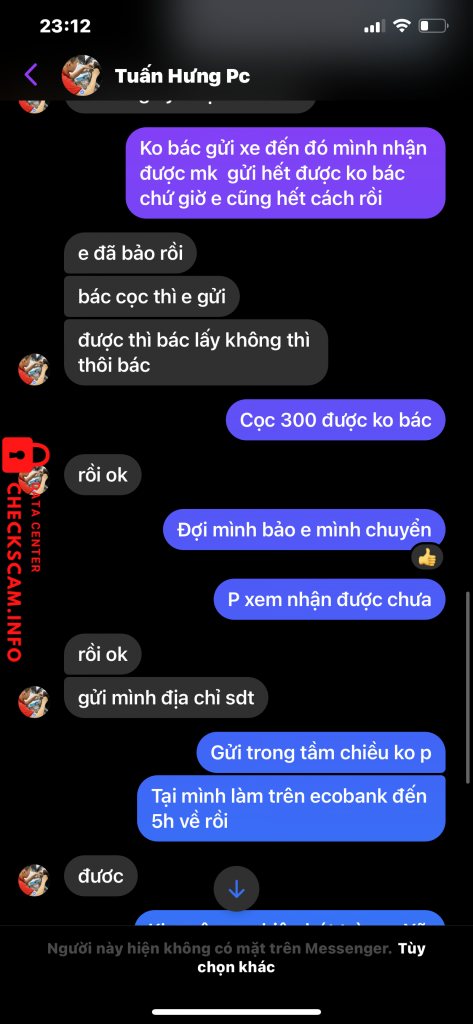 Evidência contra Nguyễn Văn Hưng