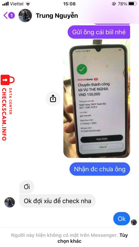 Evidência contra Vu The Nghia