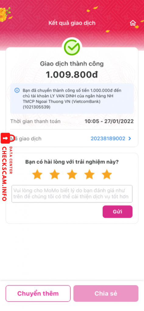 Evidência contra Lí Văn Định