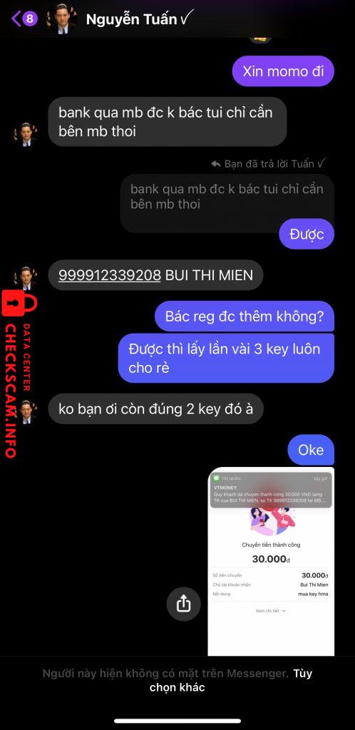 Preuves contre Bui Thi Mien
