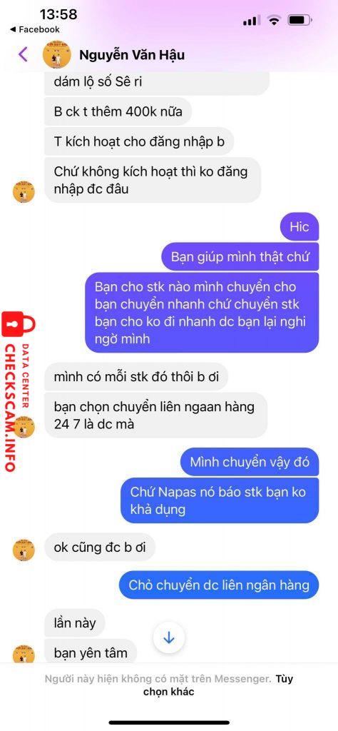 Preuves contre Nguyễn Văn Hậu