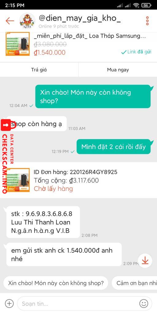 Preuves contre Luu Thi Thanh Loan