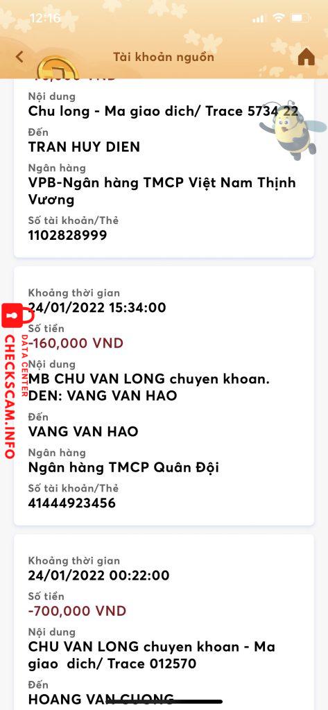 Preuves contre Vang Van Hao