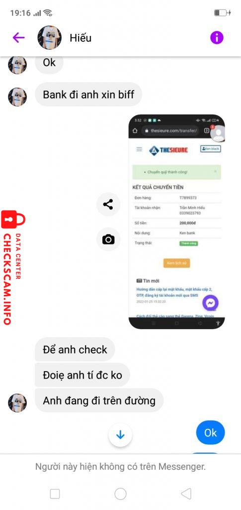 Preuves contre Trần Minh Hiếu